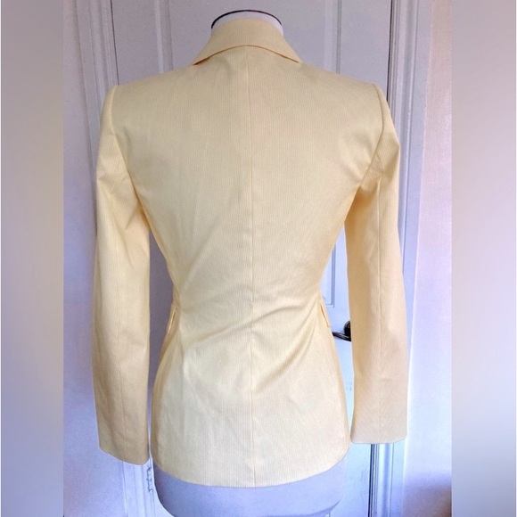 Isabella DeMarco Yellow & White Stripped Blazer Jacket. Tailored Style. - Picture 7 of 14